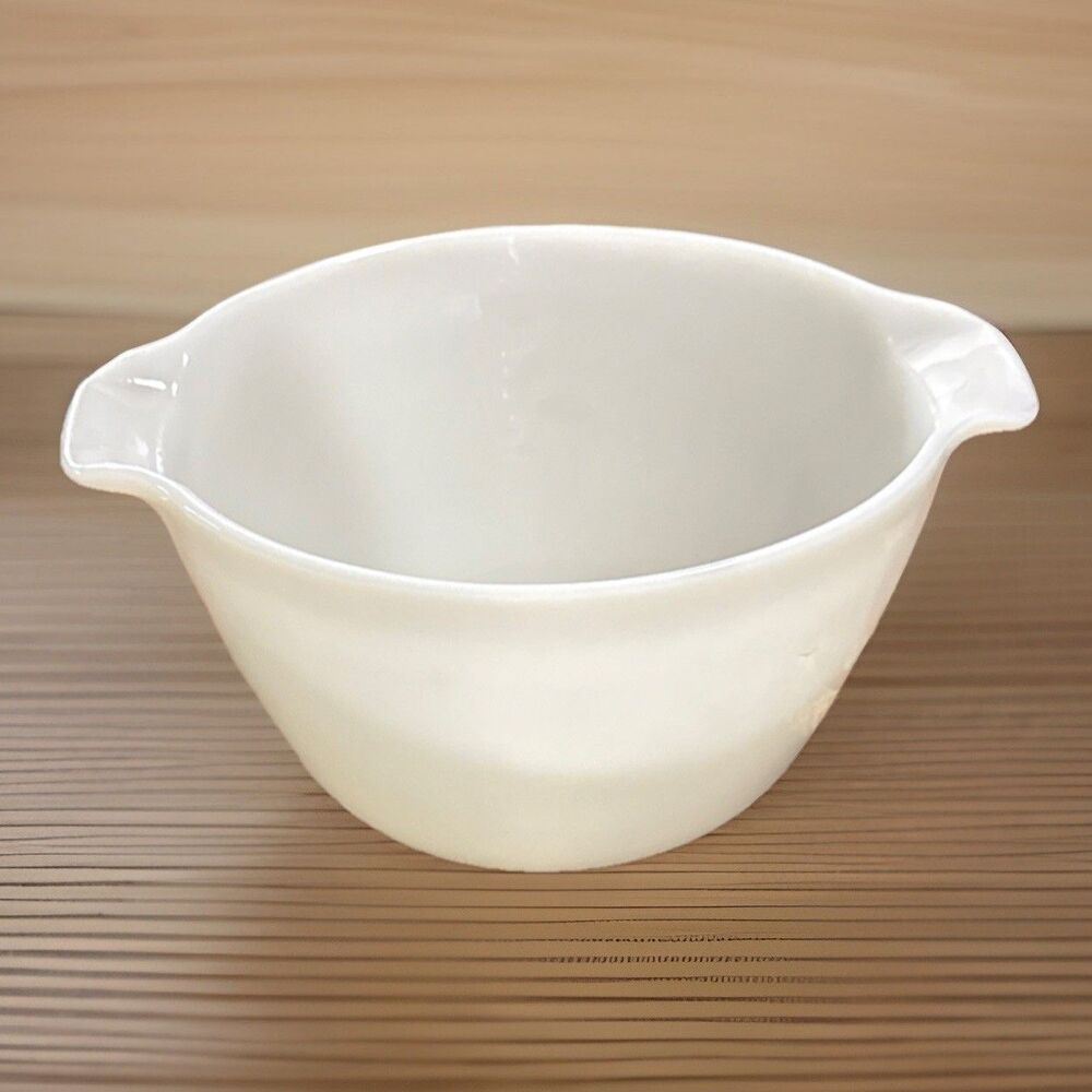 Vintage Fire King Anchor Hocking White Milk Glass Cinderella Mixing Bowl 8 1/2”